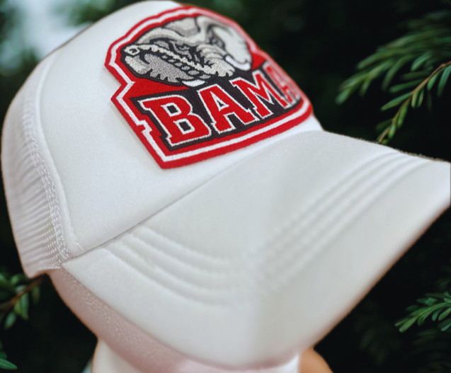 Vintage Bama with Elephant on White Hat