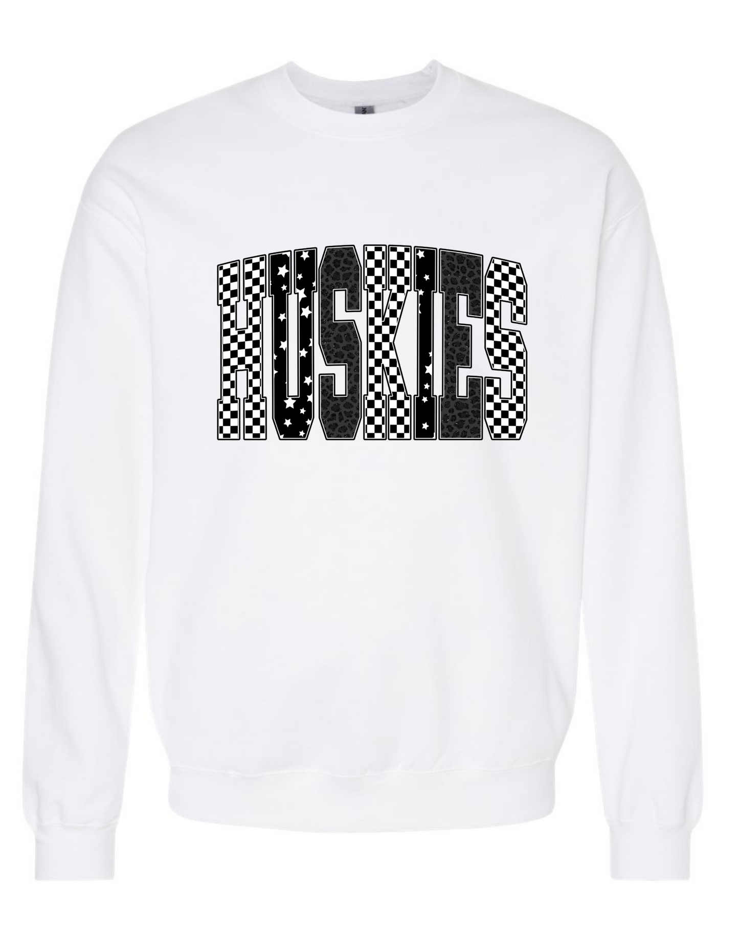 Checkered Huskies Crewneck