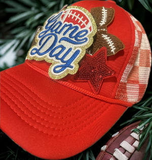 GameDay on Red / White Checkered Hat
