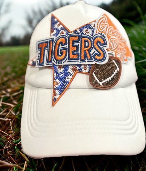 Tigers Gameday: Orange & Blue on White Hat