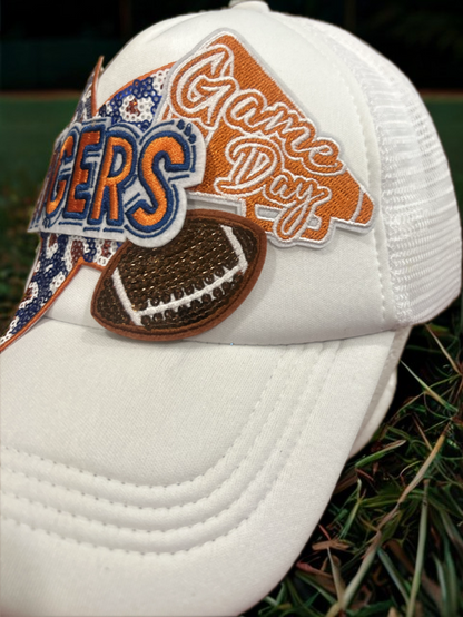 Tigers Gameday: Orange & Blue on White Hat