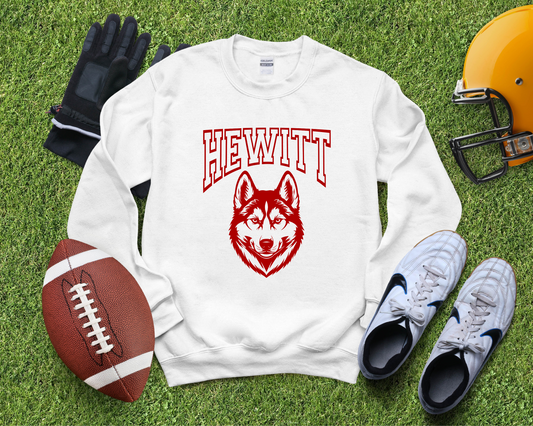 Hewitt Husky - Vintage on White Crewneck